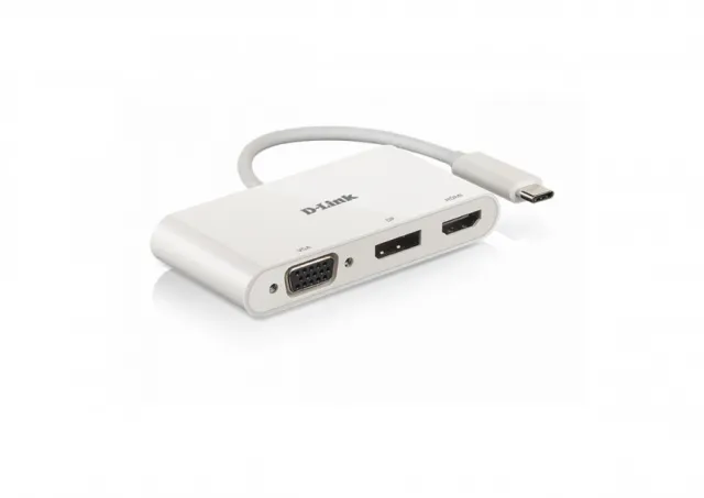 D-Link DUB-V310 3-in-1 USB‑C na 4K HDMI/DisplayPort/VGA adapter