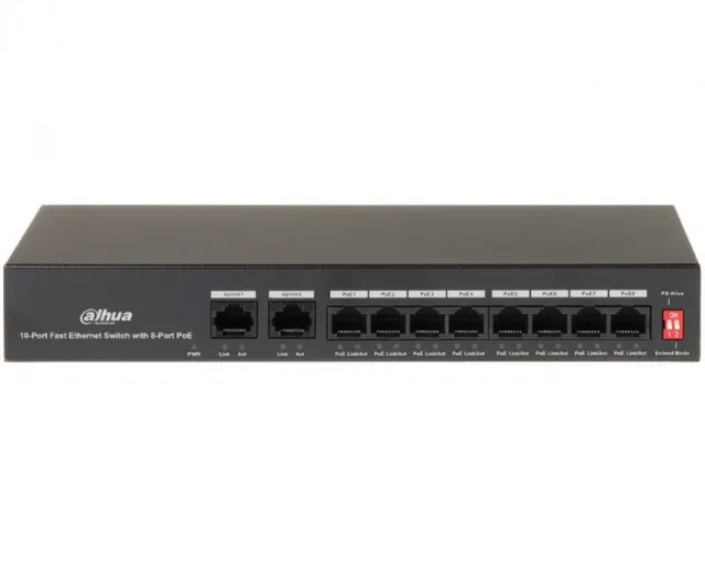 DAHUA PFS3010-8ET-65 10-Port Fast Ethernet Switch with 8-Port PoE DAHUA PFS3010-8ET-65 10-Port Fast Ethernet Switch with 8-Port PoE