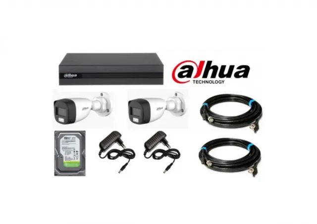 Dahua SET-17 * 2 kamere Full HD + Audio + DUAL LIGHT 2mpix, kabl 2x15m, napajanje 2x12V 1Ah, 1TB