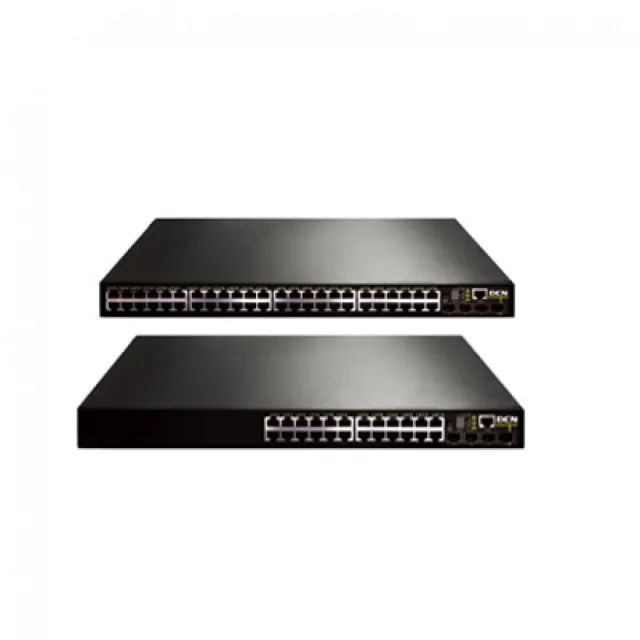 DCN L3 PoE Core Aggregation svič DCRS-5980-28T-PoE 24 x Gigabit (20xUTP+4xCombo SFP/UTP) 370W power budžet + 2 x slot za MRS 10GBase-X kartice (XFP/SFP+), MPLS/H-VPLS, VRRP/MRPP 50ms, MEF sertifikat, AC+DC Redundant PSU
