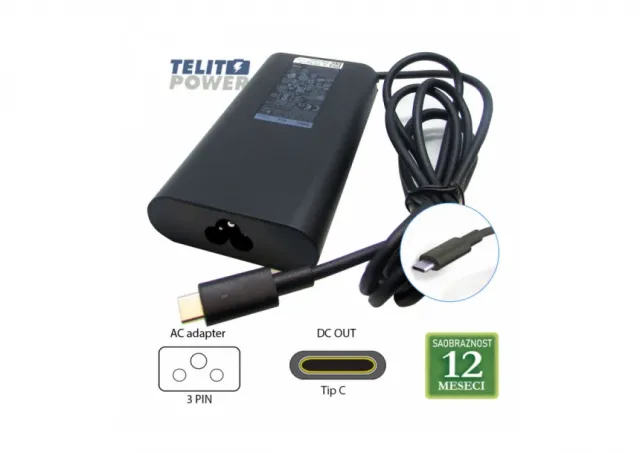 DELL 20V-4.5A ( Tip C ) USB-C 90W  LAPTOP ADAPTER