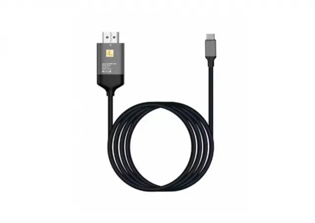 E-Green Kabl 3.1 USB tip C - HDMI (30 Hz), metalni 1.8m crni