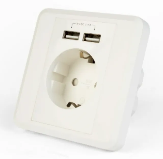 EG-ACU2A2-01 Gembird AC Suko za utikac 2 porta USB punjac, 2.4A 38640