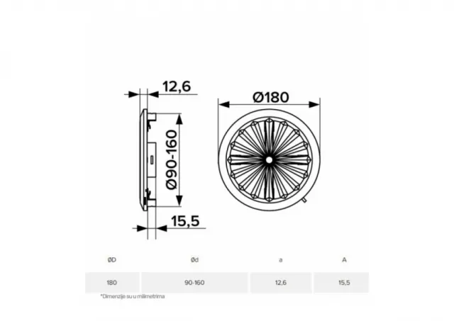 ERA ZALUZINA 10RKU (fi 90-160 mm)
