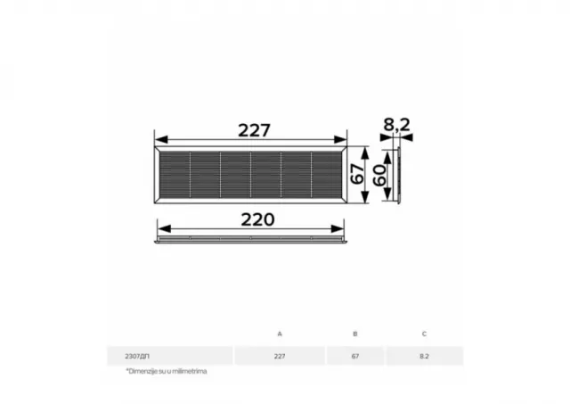 ERA ZALUZINA 2307DP BELA (227x67 mm)