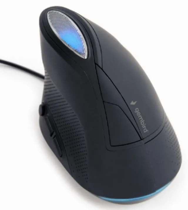 Ergonomic Opticki mis  MUS-ERGO-03 Gembird  3600Dpi 6-button black 105mm USB 43019