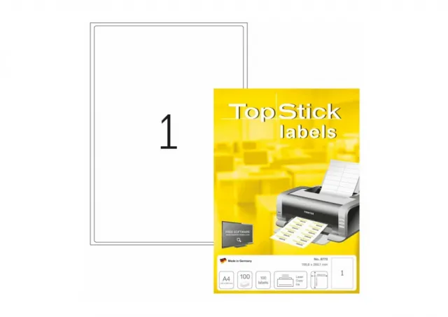 Etikete TOPSTICK 199,6x289,1 A4/1 1/100 Herma  02H8772