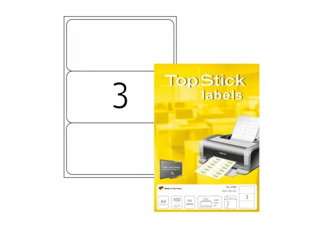 Etikete TOPSTICK 200x95 A4/3 1/100 Herma  02H8793