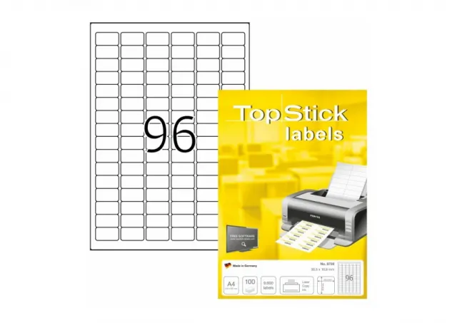 Etikete TOPSTICK 30,5x16,9 A4/96 1/100 Herma 