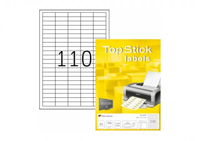 Etikete TOPSTICK 38,1x12,7 A4/110 1/100 Herma  02H8727