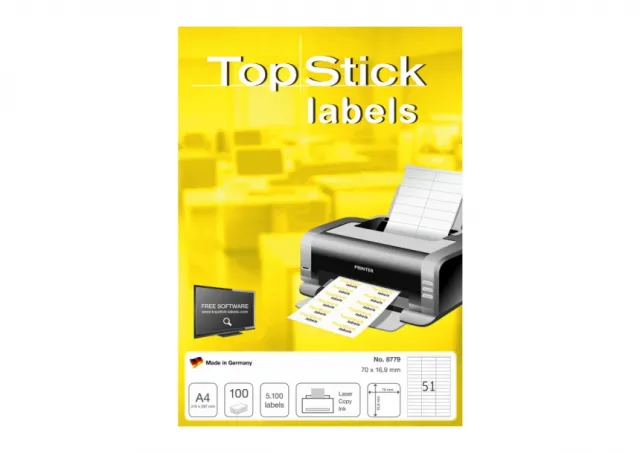 Etikete TOPSTICK 70X16,9 A4/51 1/100 Herma  02H8779