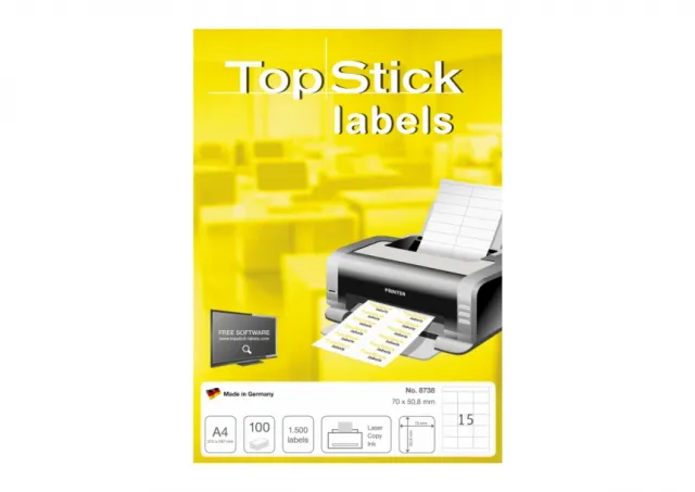 Etikete TOPSTICK 70X50,8 A4/15 1/100 Herma 