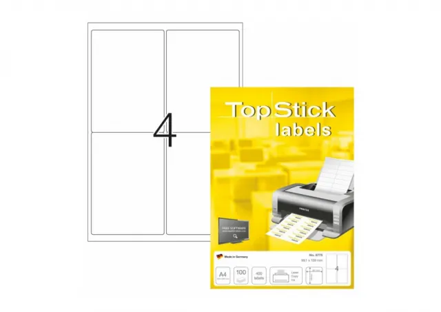 Etikete TOPSTICK 99,1x139 A4/4 1/100 Herma  02H8775