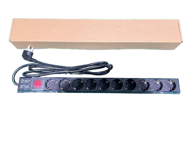 ExeLink Razvodni PDU panel za rack 19 in, sa 10 utičnih mesta, kabl 2m (aluminijum)
