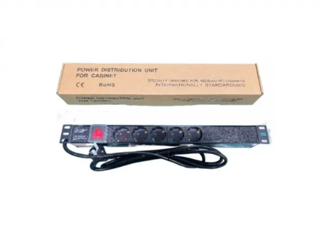 ExeLink Razvodni PDU panel za rack 19 in, sa 5 uticnih mesta, kabl 2m (aluminijum)