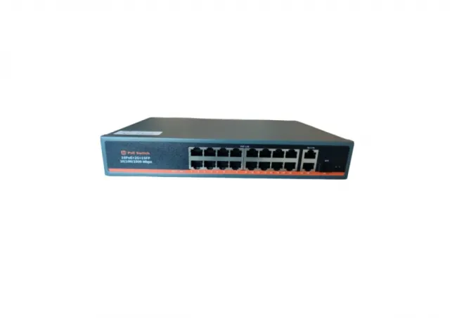 ExeLink SFG1219DP neupravljvi switch 16x10/100 Base-TX(POE/POE+) 2x10/100/1000 Base-T, 1x1000 Base-X SFP porta