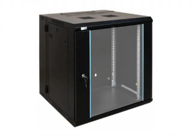 EXO:N Podno stojeci rack ormar sa tockicima, 600mm×450mm×12U, crni