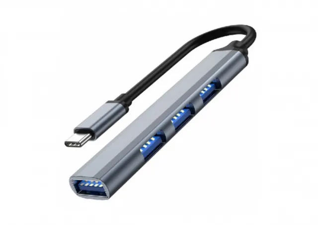 FAST ASIA TIP C 3.1 HUB na 4 x HUB 3.0 sivi 