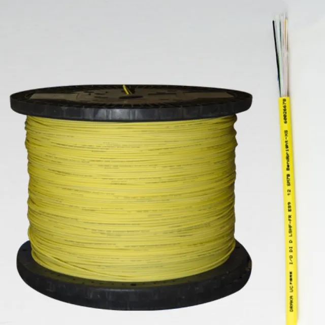Fiber kabl 12 vlakana 9/125 singlemode indoor/outdoor break-out Draka FireRes®, LSHF-FR CPR Dca negoriv, UV otporan, zaštita od glodara, ES9 tight buffer G.657.A2&B2, BendBright-XS™ prečnik savijanja ≤ 69mm, U-VQ(ZN)H