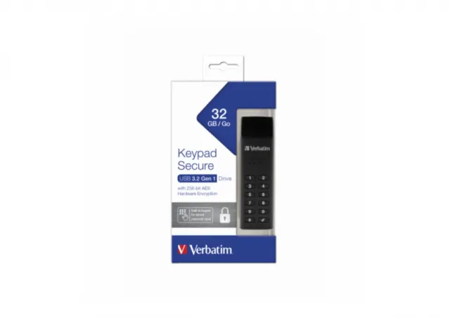 Flash Verbatim Keypad Secure USB3.0 32GB