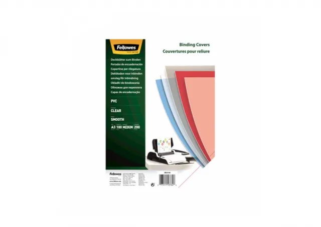 Folija za koričenje FELLOWES PVC A3 200mic providna 53764