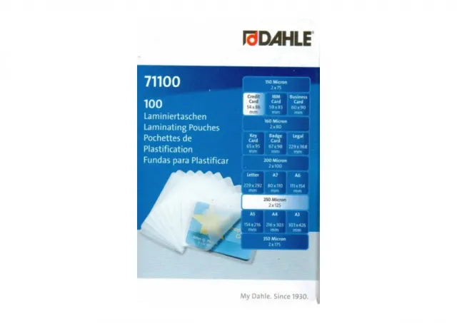 Folija za plastifikaciju Dahle 54x86mm 125 mic, 1/100 Dahle  14LFD271