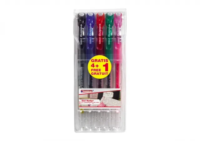 Gel roler E-2185 Crystaljelly 0,7mm, set 1/5 Edding sortirano 08LY02Q5