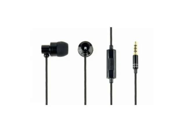 Gembird MHS-EP-CDG-B Stereo Metal Earphones with Microphone and Volume Control PARIS, 4-pin 3.5mm Stereo, Black
