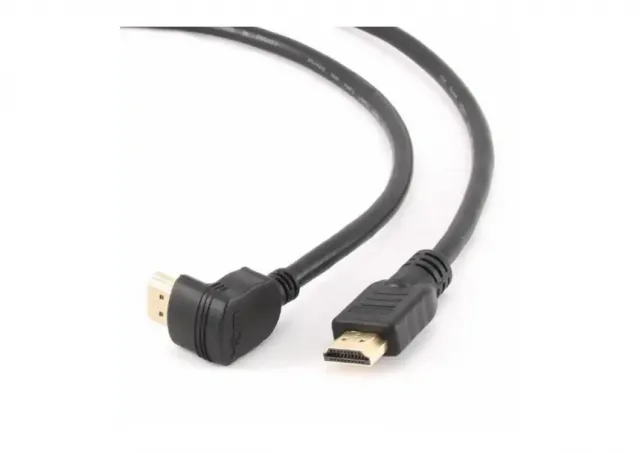 Gembird MONITOR Cable, High Speed HDMI 4K with Ethernet, HDMI/HDMI M/M, Gold Plated, 90 degrees angled connector, 3m