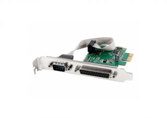 Gembird PEX-COMLPT-01 COM serial port + LPT port PCI-Express add-on card, with extra low-profile bracket