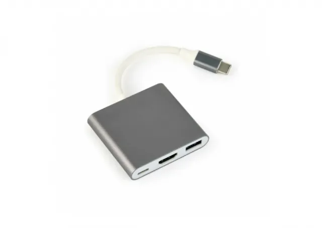 Gembird USB type-C multi-adapter, Space Grey