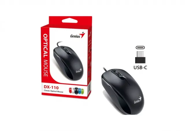 GENIUS DX-110 USB-C Optical crni miš 