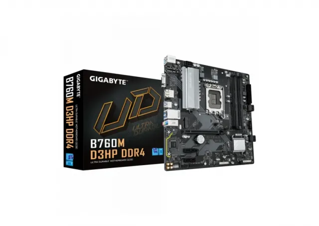 Gigabyte B760M D3HP DDR4 LGA1700, B760 Chipset, 4 x DDR4 DDR4, 2x PCIe 4.0 x4 M.2 Connectors