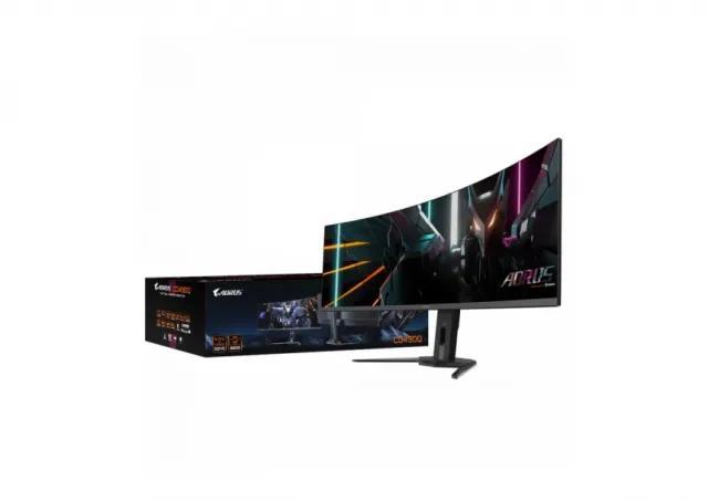 Gigabyte CO49DQ EK1 49" 144Hz Dual-QHD 5120x1440 OLED, HDMI 2.1, 99% DCI-P3, 10 bits color, 0.03 ms GTG, VESA DisplayHDR True Black 400, ClearMR 8000