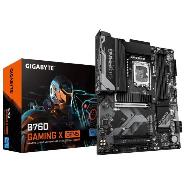 Gigabyte LGA1700, B760 Chipset, 4 x DDR5 DIMM, PCIe Gen5