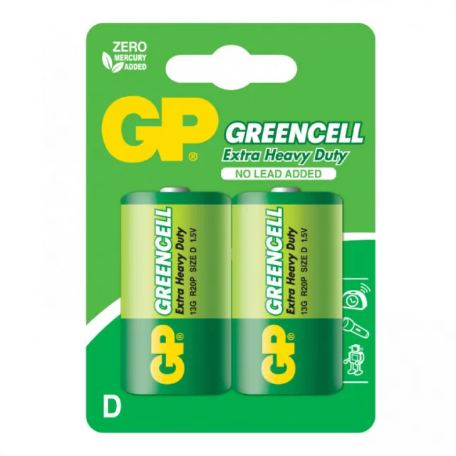 GP cink-oksid baterije D  GP-R20/2BP