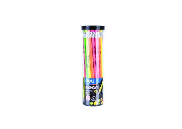 GRAFITNE OLOVKE DELI TROUGAONE CRNE - NEON 1/30 sa gumicom u pernici EU51606