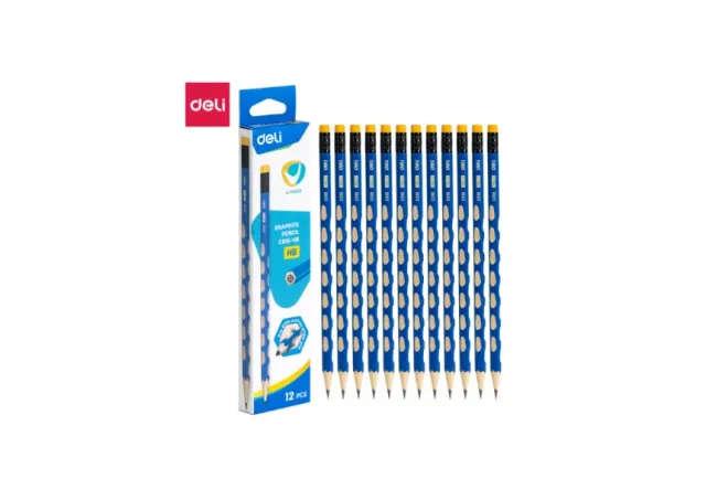 GRAFITNE OLOVKE DELI U TOUCH GRIP PLAVE SA GUMICOM HB 1/12 EC016-HB