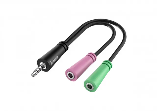 HAMA Adapter 4-pin 3.5mm muski na 2x 3.5mm zenski