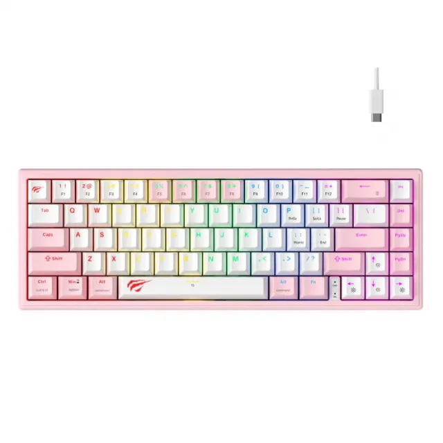 Havit tastatura KB874L belo-roze / 66005