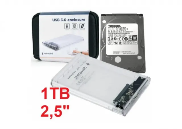 HDD 2.5 * 1TB SET USB 3.0 SATA eksterno kuciste + 1TB MQ01ABD100V TOSHIBA  EE2-U3S9-6 (3899)