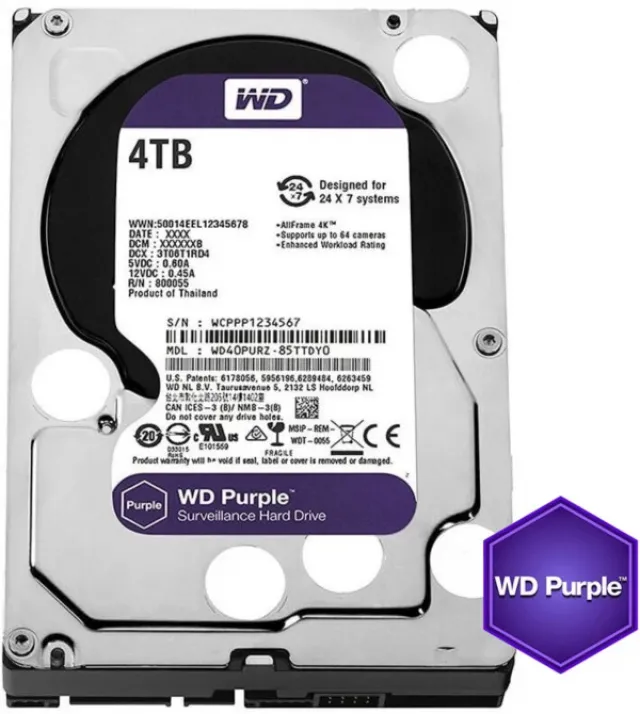 HDD 3.5 ** 4TB WD43PURZ WD Purple 24/7 5400RPM 256MB SATA3