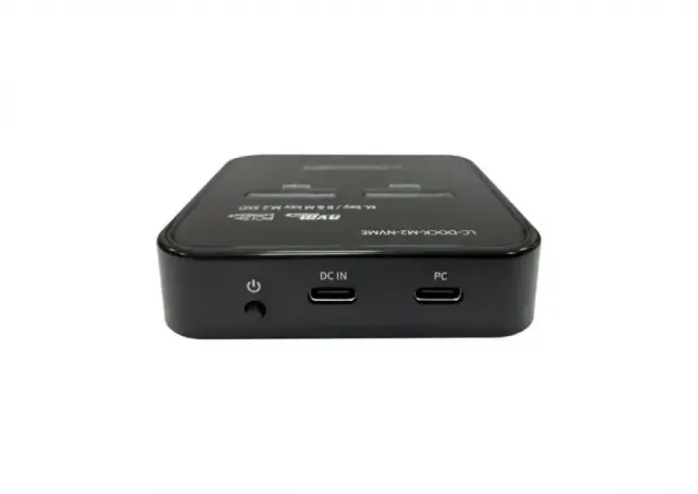 HDD DOCKING LC Power LC-DOCK-M2-NVME  USB 3.2 Gen2x1 docking station for two NVMe-M.2 SSD, cloning, Black
