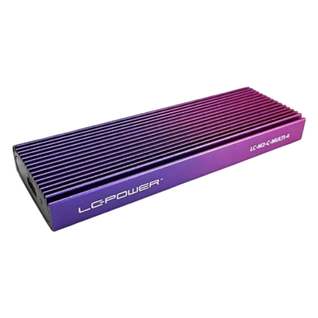 HDD SSD Rack LC Power LC-M2-C-NVME-4  Enclosure for NVMe M.2 SSD  USB-C (USB3.2 Gen.2x1) Usb Type-C Black