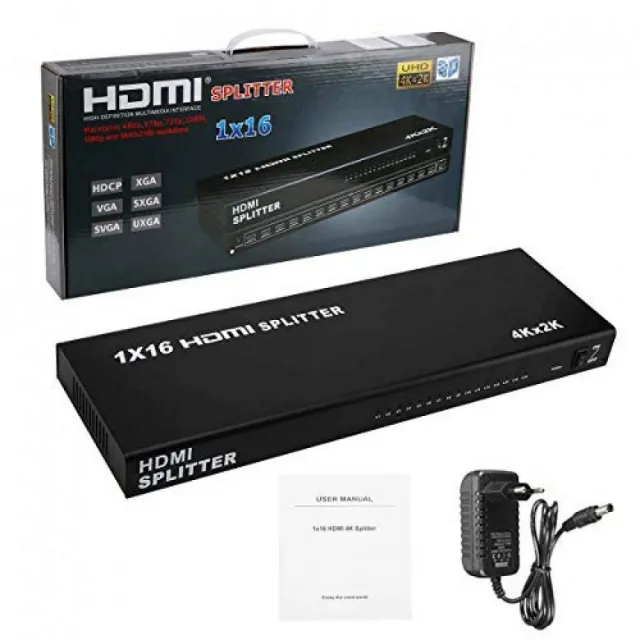 HDMI spliter aktivni 1/16 12V/3A KT-HSP-1.16  11-402