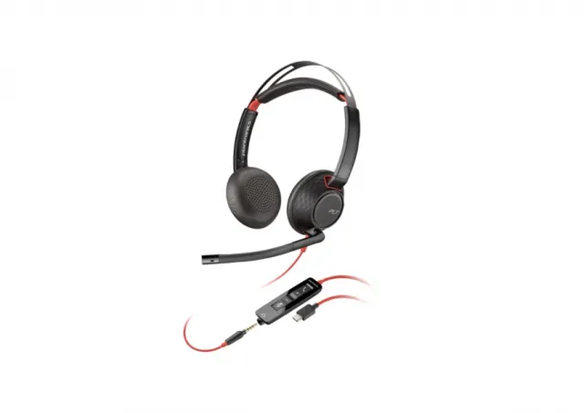 HP Poly Poly Blackwire C5220 USB-C Headset +Inline Cable, Black