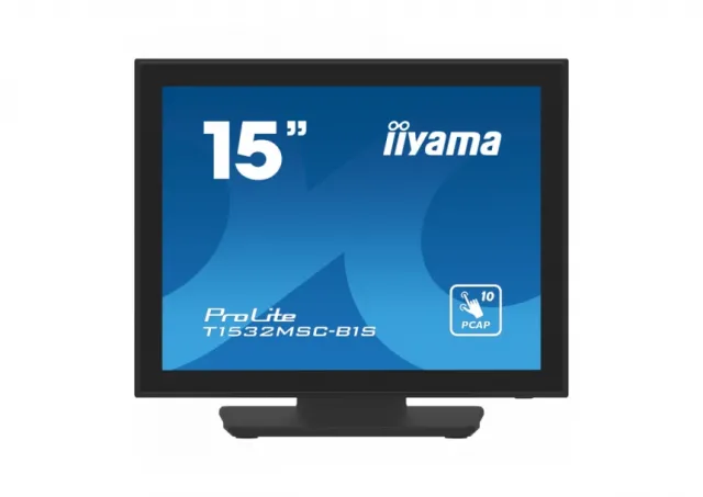 IIYAMA 15" PCAP Bezel Free Front, 10P Touch, 1024x768, Speakers, VGA, DisplayPort, HDMI,330cd/m² (with touch), USB Interface, Built-In Power Adapter, Multitouch with supported OS