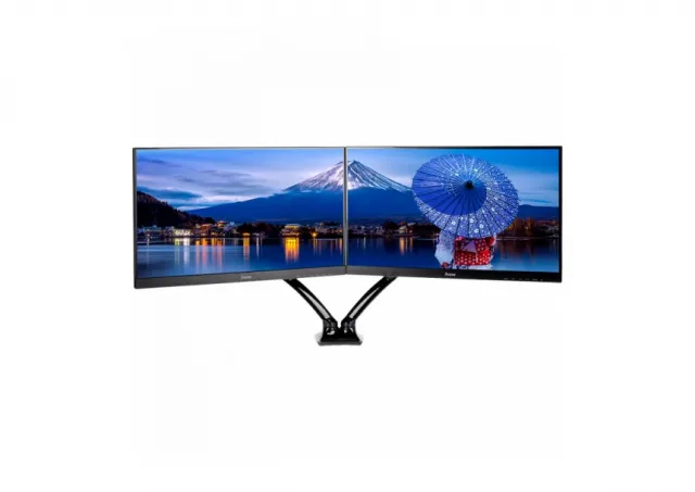 Iiyama DS3002C-B1 - Mounting kitfor 2 monitors (adjustable arm) black screen size: 10"-27" desk-mountable