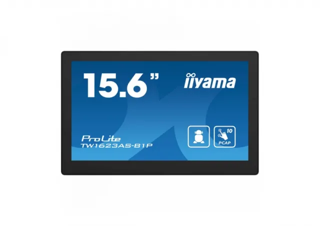 IIYAMA Monitor Android 24/7 TW1623AS-B1P 15.6” Full HD PCAP 10pt touch screen with POE  1920 x 1080 16:9 450 cd/m² 30ms projective capacitive Android 13 BT