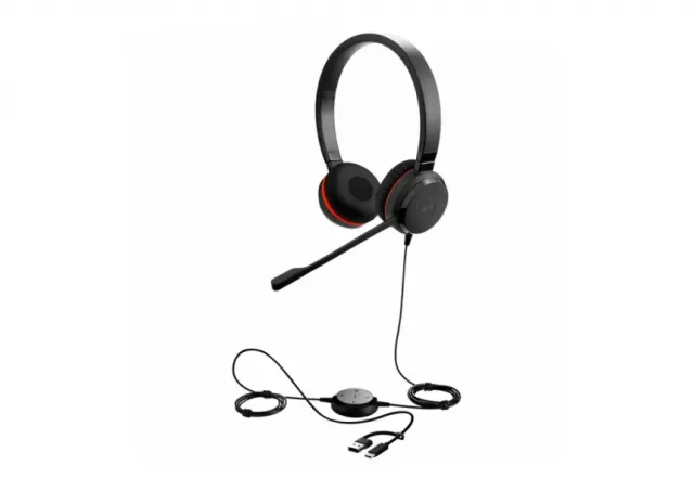 JABRA Evolve 20 SE, Stereo MS, USB C/A adapter, Leather
